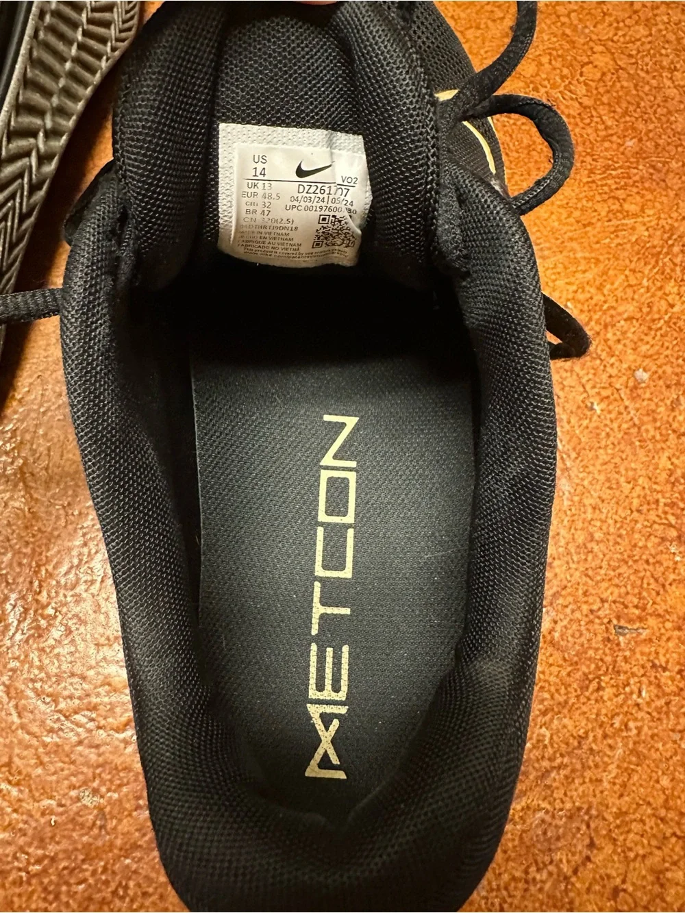Men's Nike Metcon 9, size 14